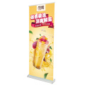 Stable portable banner stand pull up flex  banner display silver heavy duty wide base aluminum  roll up stand for exhibition